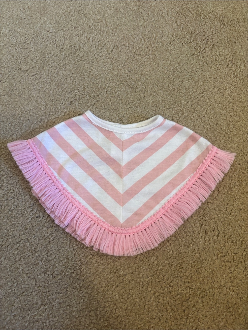 Build a Bear Pink Strip Poncho